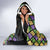 Mardi Gras Alligator Hooded Blanket Colorful Zipper Stylized