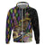 Personalized Mardi Gras Alligator Hoodie Colorful Zipper Stylized