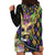 Personalized Mardi Gras Alligator Hoodie Dress Colorful Zipper Stylized