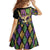 Personalized Mardi Gras Alligator Kid Short Sleeve Dress Colorful Zipper Stylized