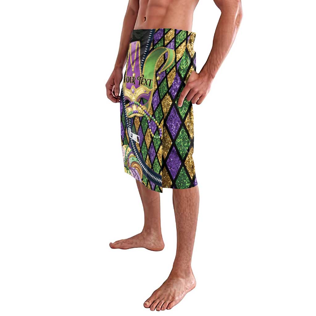 Personalized Mardi Gras Alligator Lavalava Colorful Zipper Stylized