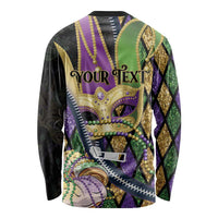 Personalized Mardi Gras Alligator Long Sleeve Shirt Colorful Zipper Stylized