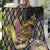 Mardi Gras Alligator Quilt Colorful Zipper Stylized