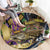 Mardi Gras Alligator Round Carpet Colorful Zipper Stylized