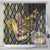 Mardi Gras Alligator Shower Curtain Colorful Zipper Stylized