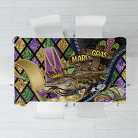 Mardi Gras Alligator Tablecloth Colorful Zipper Stylized