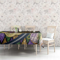 Mardi Gras Alligator Tablecloth Colorful Zipper Stylized