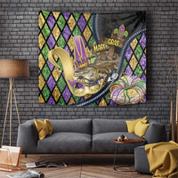 Mardi Gras Alligator Tapestry Colorful Zipper Stylized
