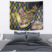Mardi Gras Alligator Tapestry Colorful Zipper Stylized