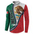 Personalized Mexico Flag Day Button Sweatshirt Mexican Coat Of Arms Zipper Stylized