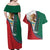 Personalized Mexico Flag Day Couples Matching Off Shoulder Maxi Dress and Hawaiian Shirt Mexican Coat Of Arms Zipper Stylized