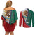 Personalized Mexico Flag Day Couples Matching Off Shoulder Short Dress and Long Sleeve Button Shirt Mexican Coat Of Arms Zipper Stylized