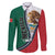 Personalized Mexico Flag Day Family Matching Long Sleeve Bodycon Dress and Hawaiian Shirt Mexican Coat Of Arms Zipper Stylized