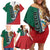 Personalized Mexico Flag Day Family Matching Off Shoulder Short Dress and Hawaiian Shirt Mexican Coat Of Arms Zipper Stylized