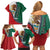 Personalized Mexico Flag Day Family Matching Off Shoulder Short Dress and Hawaiian Shirt Mexican Coat Of Arms Zipper Stylized