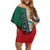 Personalized Mexico Flag Day Family Matching Off Shoulder Short Dress and Hawaiian Shirt Mexican Coat Of Arms Zipper Stylized