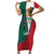 Personalized Mexico Flag Day Family Matching Short Sleeve Bodycon Dress and Hawaiian Shirt Mexican Coat Of Arms Zipper Stylized