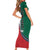 Personalized Mexico Flag Day Family Matching Short Sleeve Bodycon Dress and Hawaiian Shirt Mexican Coat Of Arms Zipper Stylized