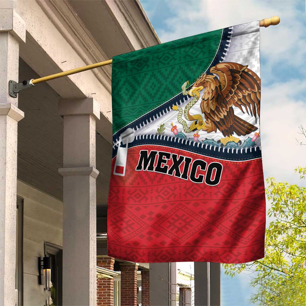 Mexico Flag Day Garden Flag Mexican Coat Of Arms Zipper Stylized