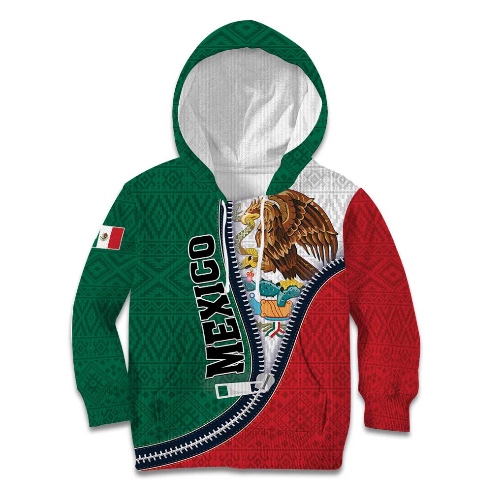 Personalized Mexico Flag Day Kid Hoodie Mexican Coat Of Arms Zipper Stylized