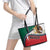 Mexico Flag Day Leather Tote Bag Mexican Coat Of Arms Zipper Stylized