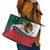 Mexico Flag Day Leather Tote Bag Mexican Coat Of Arms Zipper Stylized