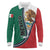 Personalized Mexico Flag Day Long Sleeve Polo Shirt Mexican Coat Of Arms Zipper Stylized