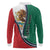 Personalized Mexico Flag Day Long Sleeve Polo Shirt Mexican Coat Of Arms Zipper Stylized