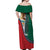 Personalized Mexico Flag Day Off Shoulder Maxi Dress Mexican Coat Of Arms Zipper Stylized