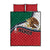 Mexico Flag Day Quilt Bed Set Mexican Coat Of Arms Zipper Stylized