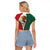 Personalized Mexico Flag Day Raglan Cropped T Shirt Mexican Coat Of Arms Zipper Stylized