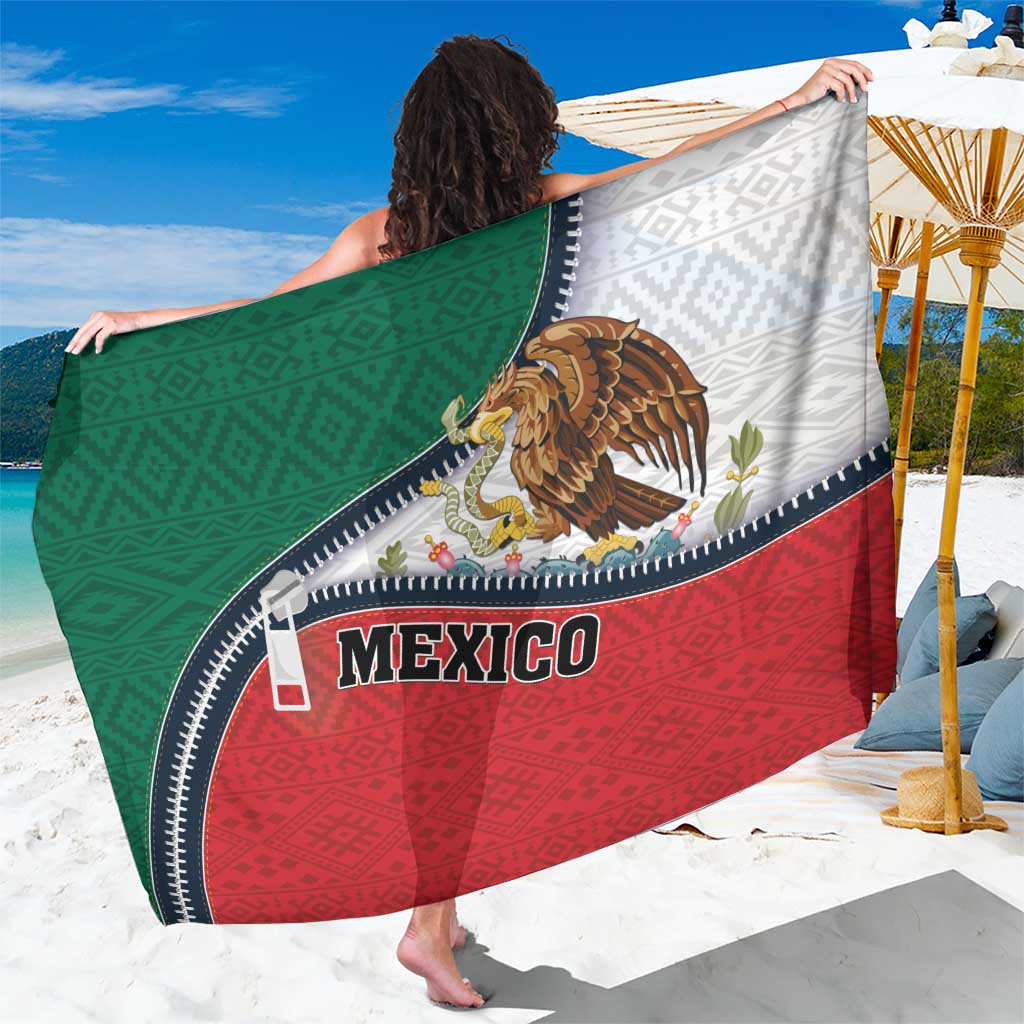 Mexico Flag Day Sarong Mexican Coat Of Arms Zipper Stylized