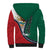 Personalized Mexico Flag Day Sherpa Hoodie Mexican Coat Of Arms Zipper Stylized