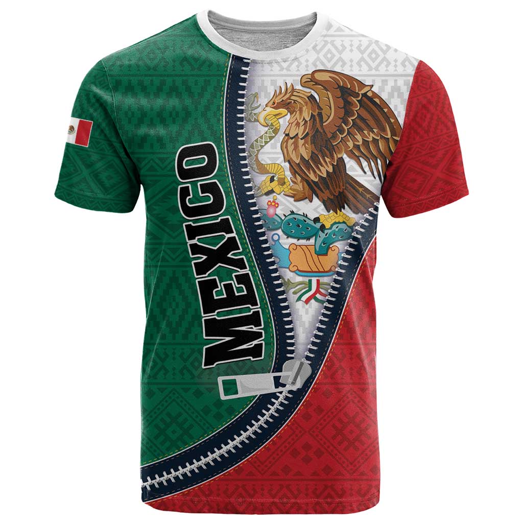 Personalized Mexico Flag Day T Shirt Mexican Coat Of Arms Zipper Stylized