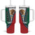 Personalized Mexico Flag Day Tumbler With Handle Mexican Coat Of Arms Zipper Stylized