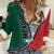 Personalized Mexico Flag Day Women Casual Shirt Mexican Coat Of Arms Zipper Stylized