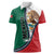 Personalized Mexico Flag Day Women Polo Shirt Mexican Coat Of Arms Zipper Stylized