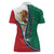 Personalized Mexico Flag Day Women Polo Shirt Mexican Coat Of Arms Zipper Stylized