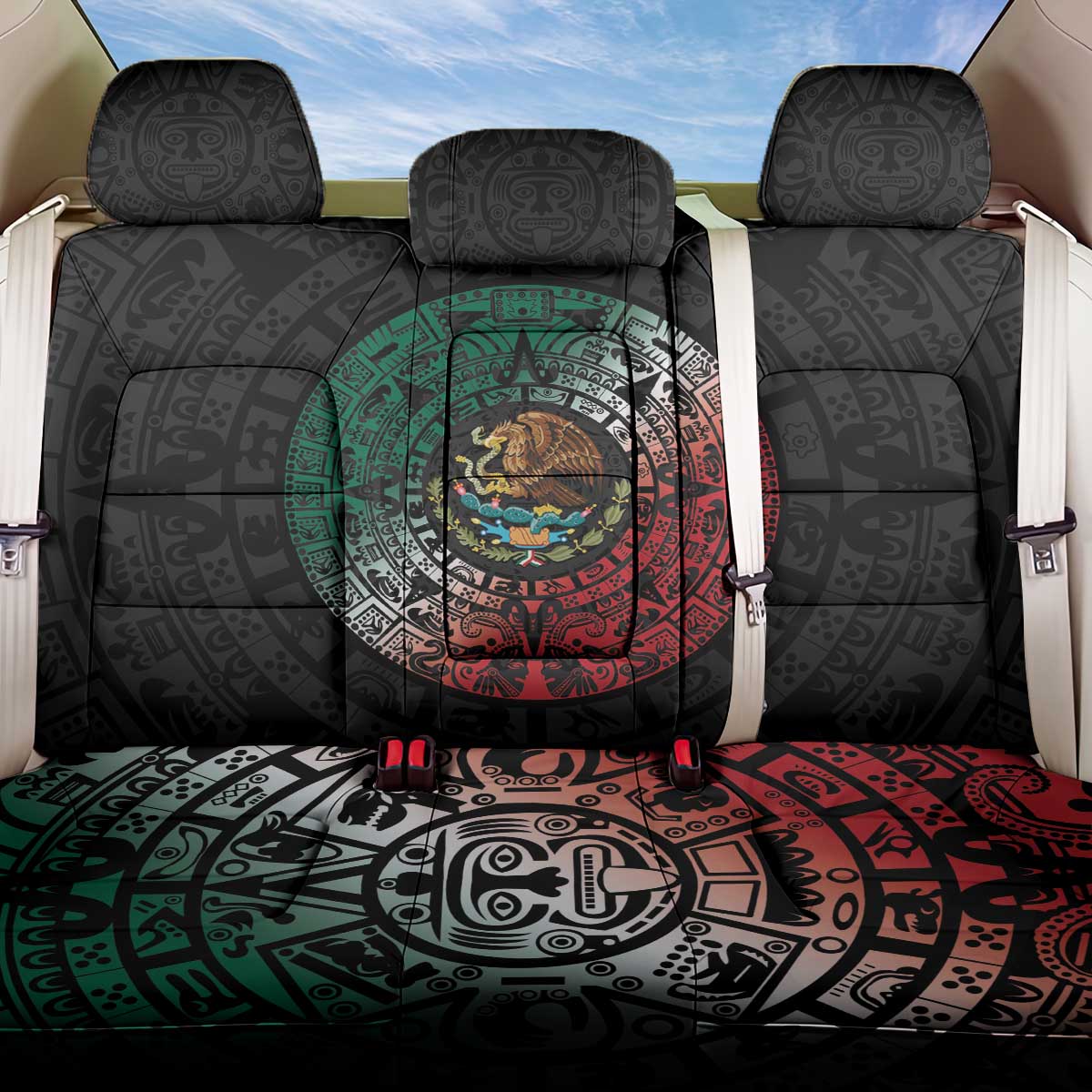 Mexican Aztec Circle Back Car Seat Cover Flag Color Unique Style