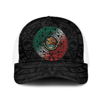 Mexican Aztec Sun Baseball Net Cap Flag Color Unique Style - Wonder Print Shop