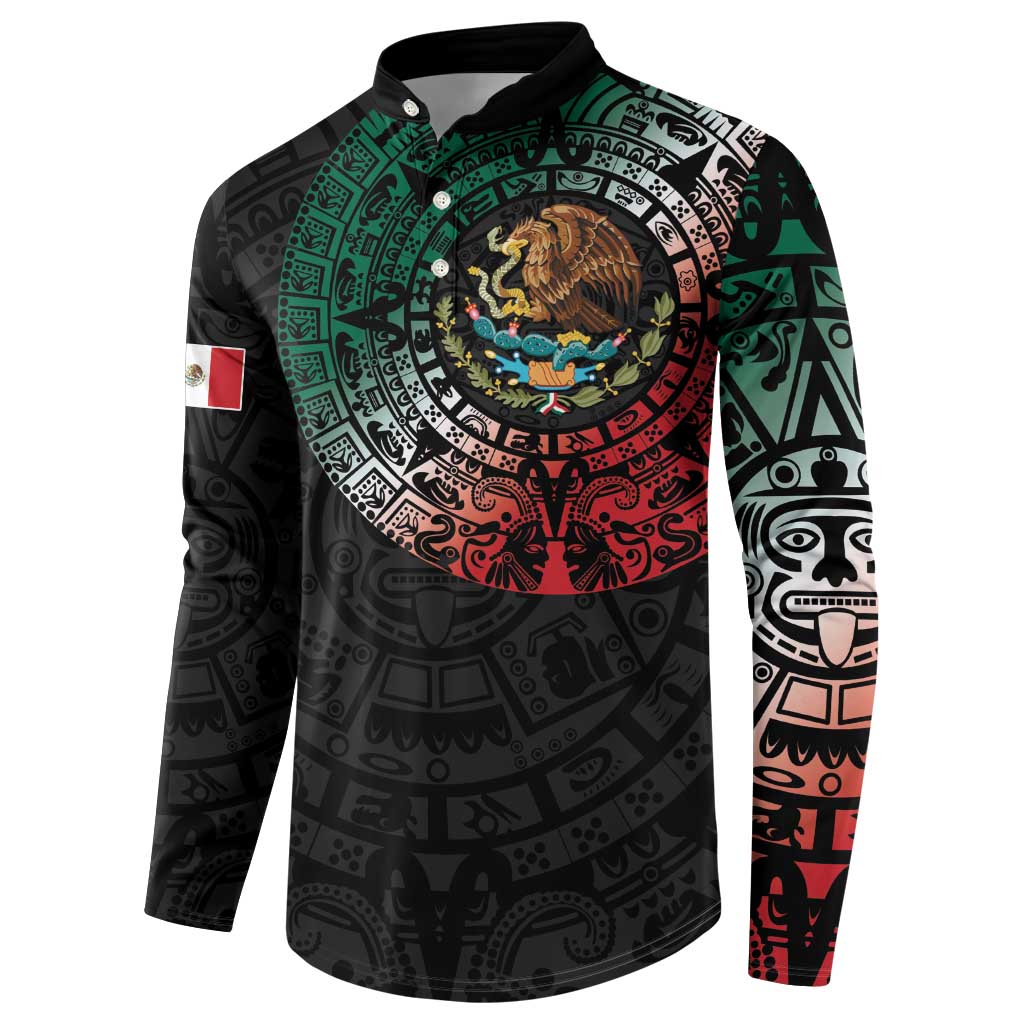 Mexican Aztec Circle Button Sweatshirt Flag Color Unique Style