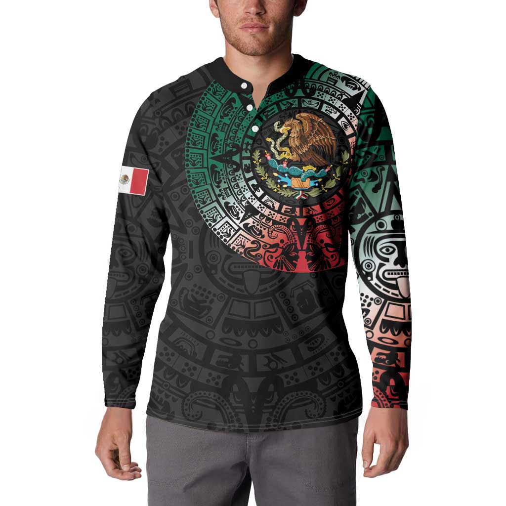 Mexican Aztec Circle Button Sweatshirt Flag Color Unique Style