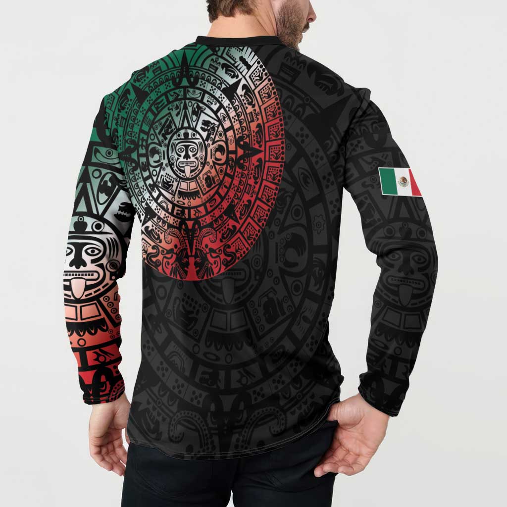 Mexican Aztec Circle Button Sweatshirt Flag Color Unique Style
