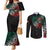 Mexican Aztec Circle Couples Matching Mermaid Dress and Long Sleeve Button Shirt Flag Color Unique Style