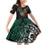 Mexican Aztec Circle Family Matching Off Shoulder Short Dress and Hawaiian Shirt Flag Color Unique Style