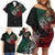 Mexican Aztec Circle Family Matching Off Shoulder Short Dress and Hawaiian Shirt Flag Color Unique Style