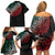 Mexican Aztec Circle Family Matching Off Shoulder Short Dress and Hawaiian Shirt Flag Color Unique Style