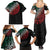 Mexican Aztec Circle Family Matching Summer Maxi Dress and Hawaiian Shirt Flag Color Unique Style