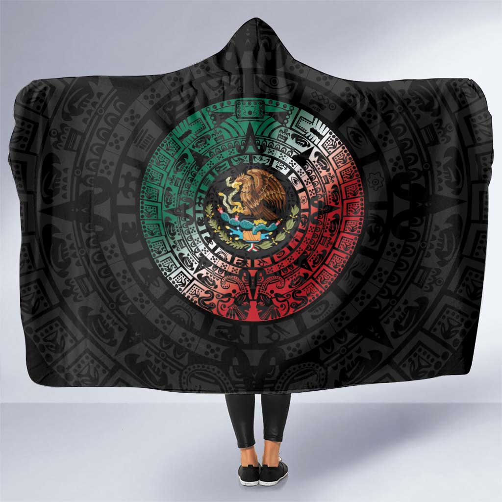 Mexican Aztec Circle Hooded Blanket Flag Color Unique Style