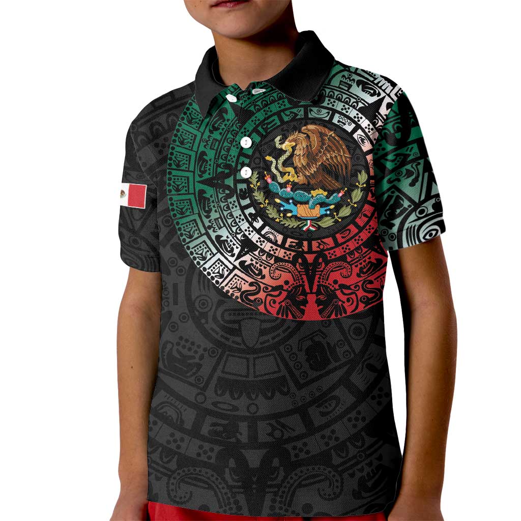 Mexican Aztec Circle Kid Polo Shirt Flag Color Unique Style